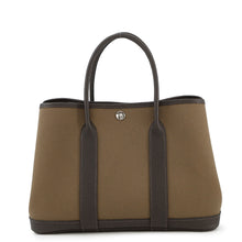 Load image into Gallery viewer, HERMES Garden Party Toundra/Ebene Toile Military Negonda Leather Size TPM
