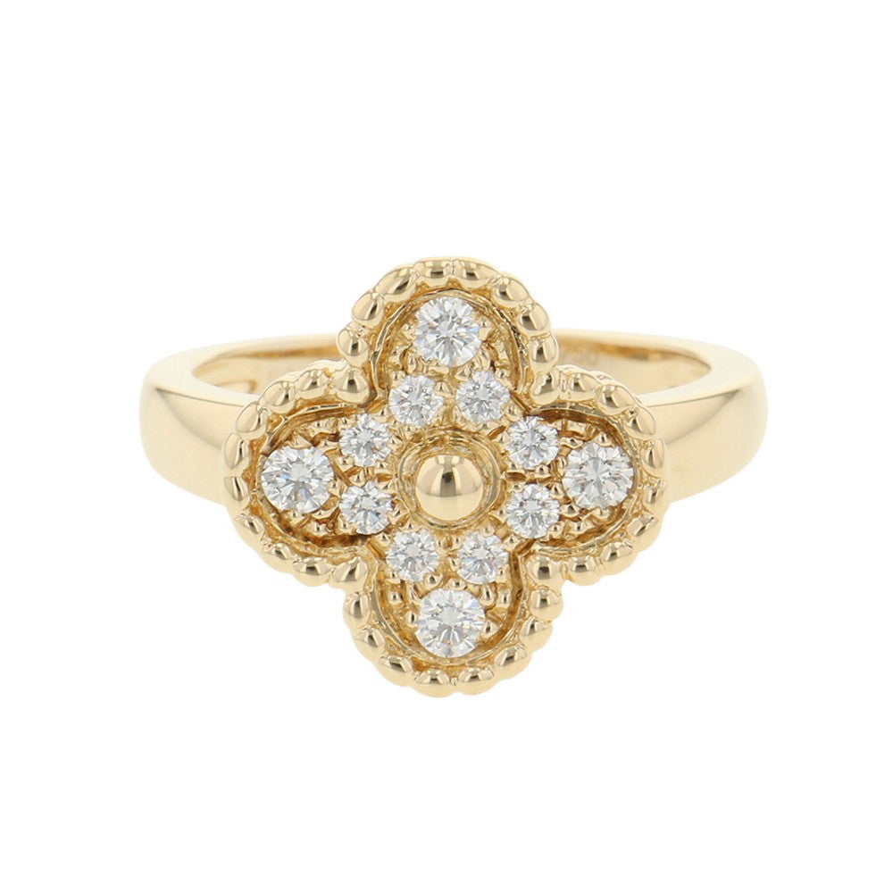 Van Cleef & Arpels Vintage Alhambra Ring Size 52/#12VCARO26M00 18K Yellow Gold