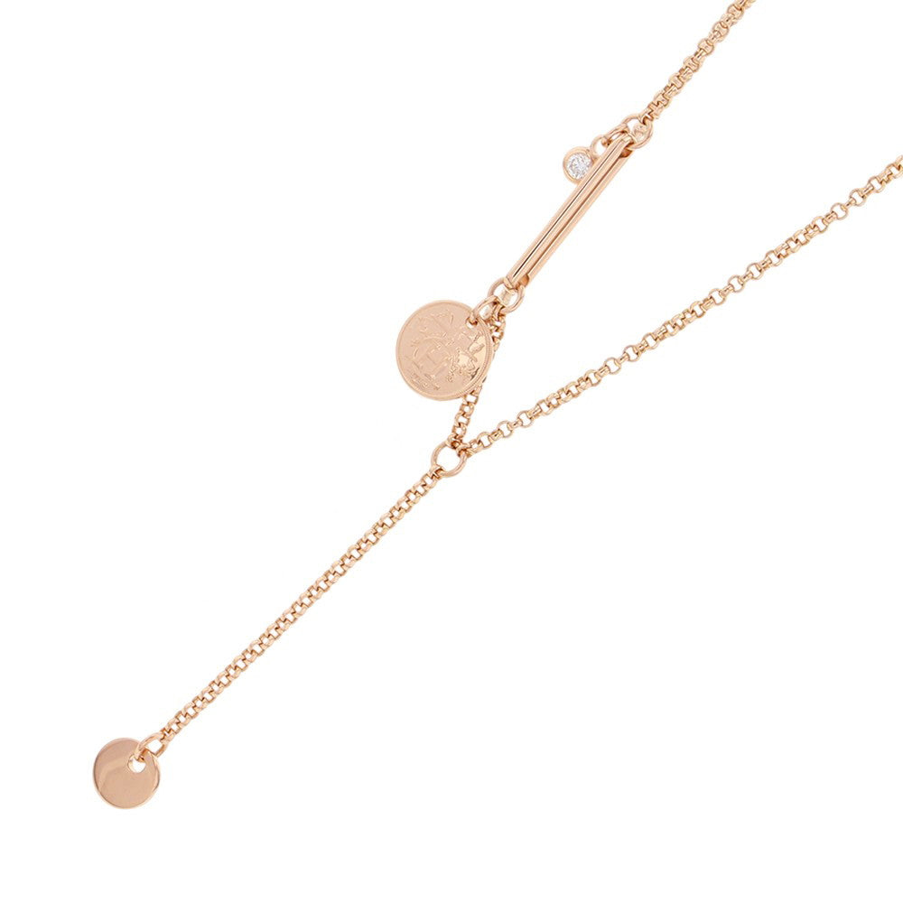 HERMES Ex Libris Necklace Size TPMH120345B 00 18K Pink Gold