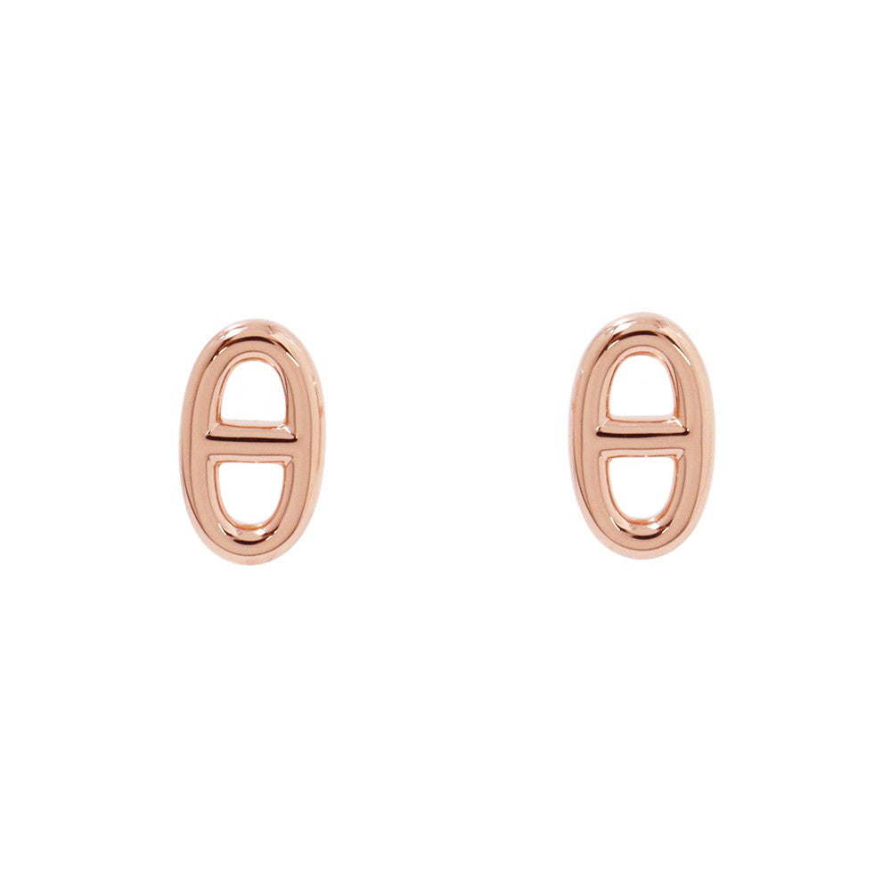 HERMES Chaine d'Ancre Farandole Earrings Size TPM 18K Pink Gold