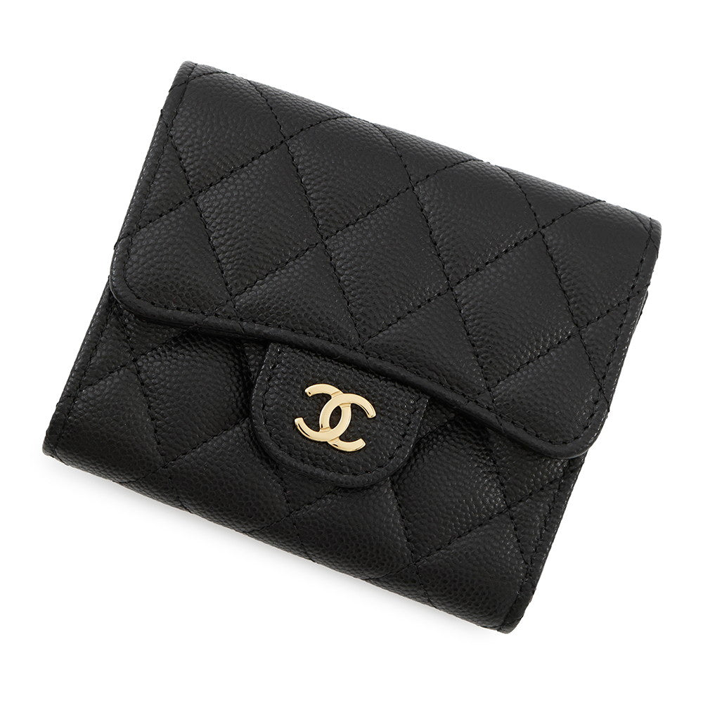 CHANEL Matelasse Classic Small Flap Wallet BlackAP0229 Caviar Leather