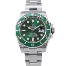 将图像加载到图库查看器中，ROLEX Submariner Date W40mm Stainless Steel Green Dial116610LV
