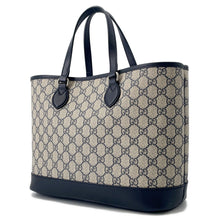 将图像加载到图库查看器中，GUCCI Ophidia GG Supreme 2way Tote Bag Beige/Navy765043 PVC Leather Size Small
