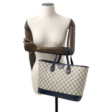 将图像加载到图库查看器中，GUCCI Ophidia GG Supreme 2way Tote Bag Beige/Navy765043 PVC Leather Size Small
