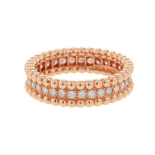 将图像加载到图库查看器中，Van Cleef &amp; Arpels Perlée Diamond Ring Single-Row Model Size 54/#14VCARP4E354/VCARPJMW00 18K Pink Gold
