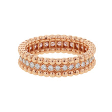 将图像加载到图库查看器中，Van Cleef &amp; Arpels Perlée Diamond Ring Single-Row Model Size 54/#14VCARP4E354/VCARPJMW00 18K Pink Gold
