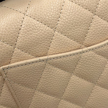 Load image into Gallery viewer, CHANEL Matelasse W Flap ChainShoulder Bag BeigeA01112 Caviar Leather Size 25
