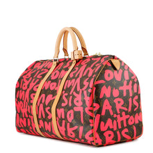 将图像加载到图库查看器中，LOUIS VUITTON Keepall Fuchsia/BrownM93698 Monogram・Graffiti Size 50
