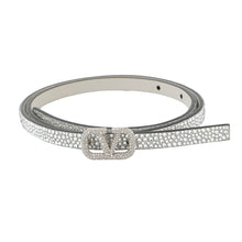 将图像加载到图库查看器中，Valentino Garavani V logo belt Size 65/26 Gray4W2T0SB9WIM Leather Rhinestone
