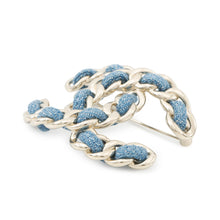 将图像加载到图库查看器中，CHANEL CC Logo Brooch BlueABF175 Denim Gold Plated
