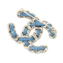 将图像加载到图库查看器中，CHANEL CC Logo Brooch BlueABF175 Denim Gold Plated
