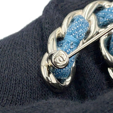 将图像加载到图库查看器中，CHANEL CC Logo Brooch BlueABF175 Denim Gold Plated
