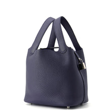 将图像加载到图库查看器中，HERMES Picotin Lock Blue Nuit Taurillon Clemence Size PM
