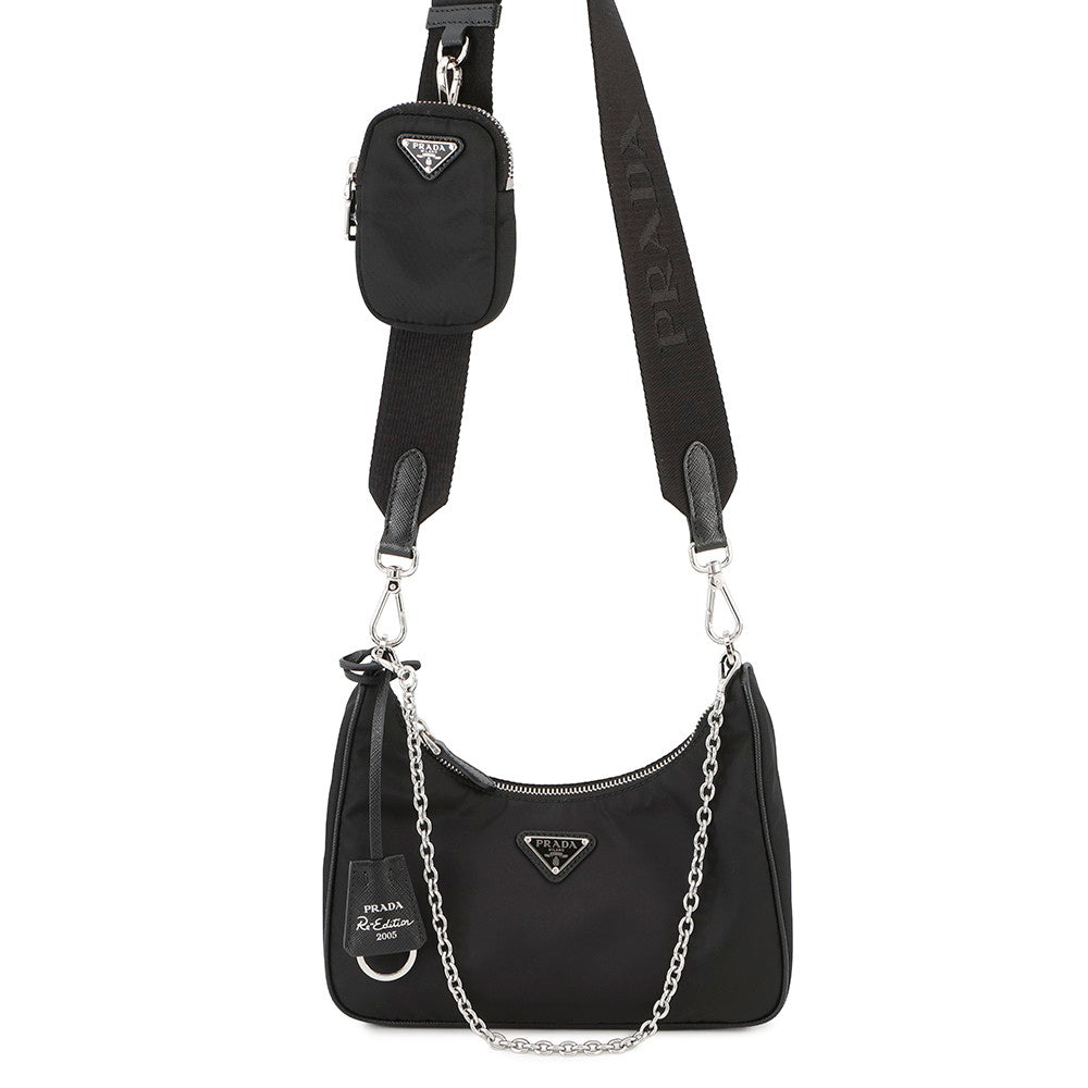 PRADA Re-Edition 2005 Re-Nylon Shoulder Bag Black1BH204 Nylon
