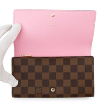 Load image into Gallery viewer, LOUIS VUITTON Portefeuille Sarah PinkN40722 Damier Ebene Canvas
