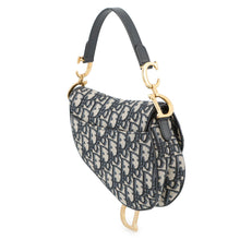 将图像加载到图库查看器中，Dior Oblique Saddle Handbag NavyM0456CTZQ Canvas Leather Size Mini
