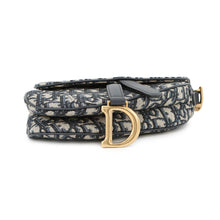 Load image into Gallery viewer, Dior Oblique Saddle Handbag NavyM0456CTZQ Canvas Leather Size Mini
