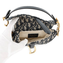 将图像加载到图库查看器中，Dior Oblique Saddle Handbag NavyM0456CTZQ Canvas Leather Size Mini
