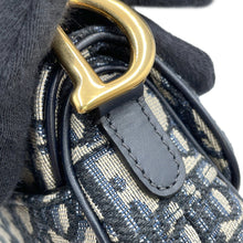 Load image into Gallery viewer, Dior Oblique Saddle Handbag NavyM0456CTZQ Canvas Leather Size Mini
