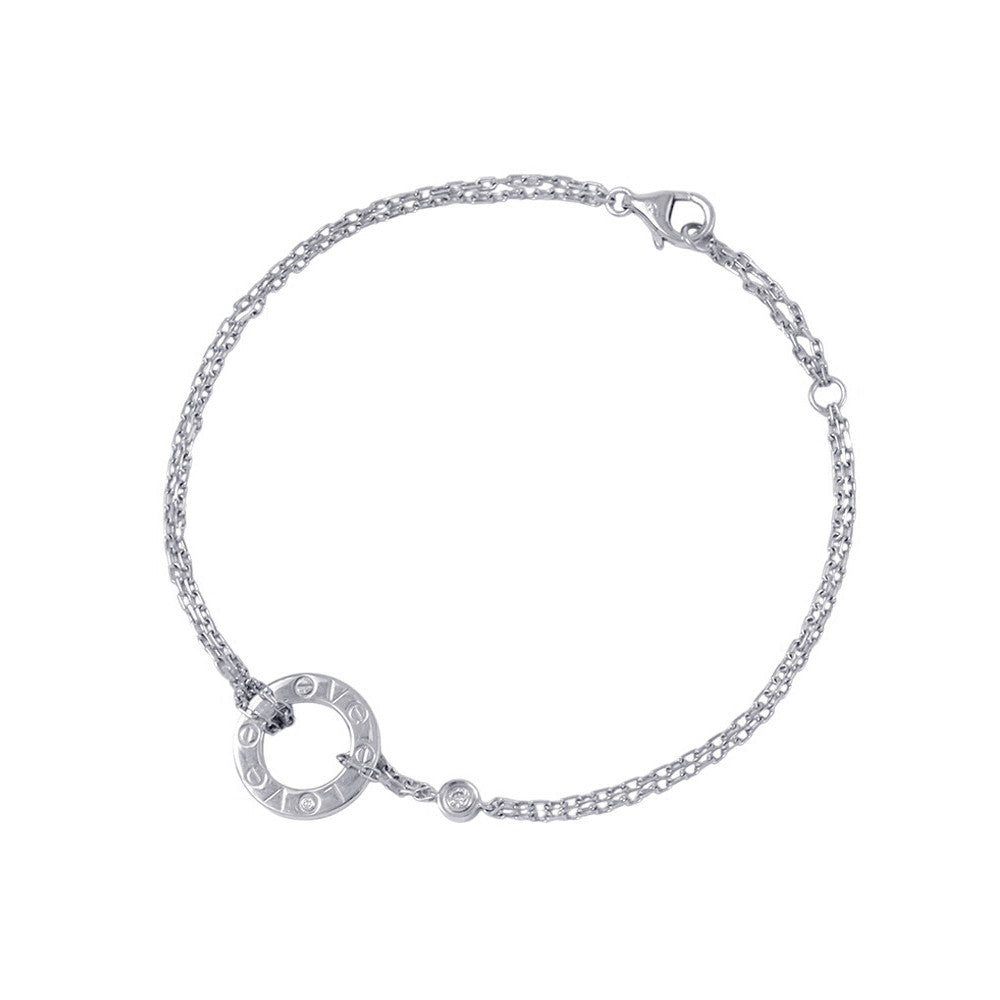 CARTIER Love Circle Diamond BraceletB6038100 18K White Gold