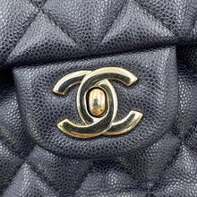 Load image into Gallery viewer, CHANEL Matelasse W Flap W Chain Shoulder Dark NavyA01113 Caviar Leather Size 23
