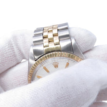 将图像加载到图库查看器中，ROLEX Datejust W36mm Stainless Steel K18YG White Dial1601
