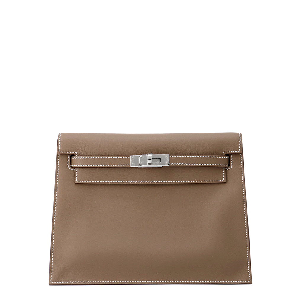 HERMES Kelly dance 2 Etoupe Swift Leather