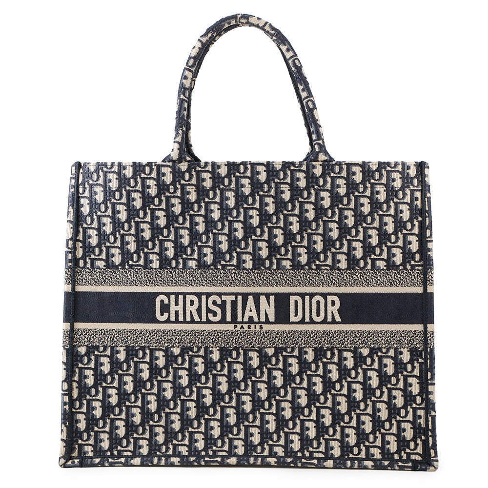 Dior Book tote NavyM1286ZRIW Canvas Size Large