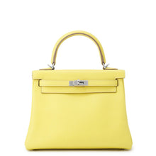 将图像加载到图库查看器中，HERMES Kelly Retourne Lime Swift Leather Size 25
