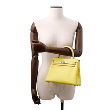 将图像加载到图库查看器中，HERMES Kelly Retourne Lime Swift Leather Size 25

