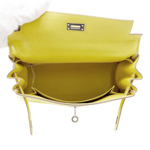将图像加载到图库查看器中，HERMES Kelly Retourne Lime Swift Leather Size 25
