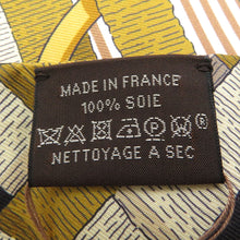 将图像加载到图库查看器中，HERMES Twilly Scarf Chocolat / Gold / Black Silk100%
