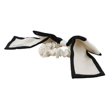 Load image into Gallery viewer, CHANEL Scrunchie ribbon logo White/BlackAA7530 Silk100%
