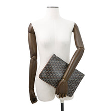 将图像加载到图库查看器中，GOYARD Senna Clutch Bag Black/NaturalSENAT2MMLTY01CL03P PVC Leather Size MM
