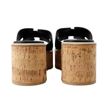 Load image into Gallery viewer, HERMES Sandals Eze 30 Black Calf Leather Cork Size 36
