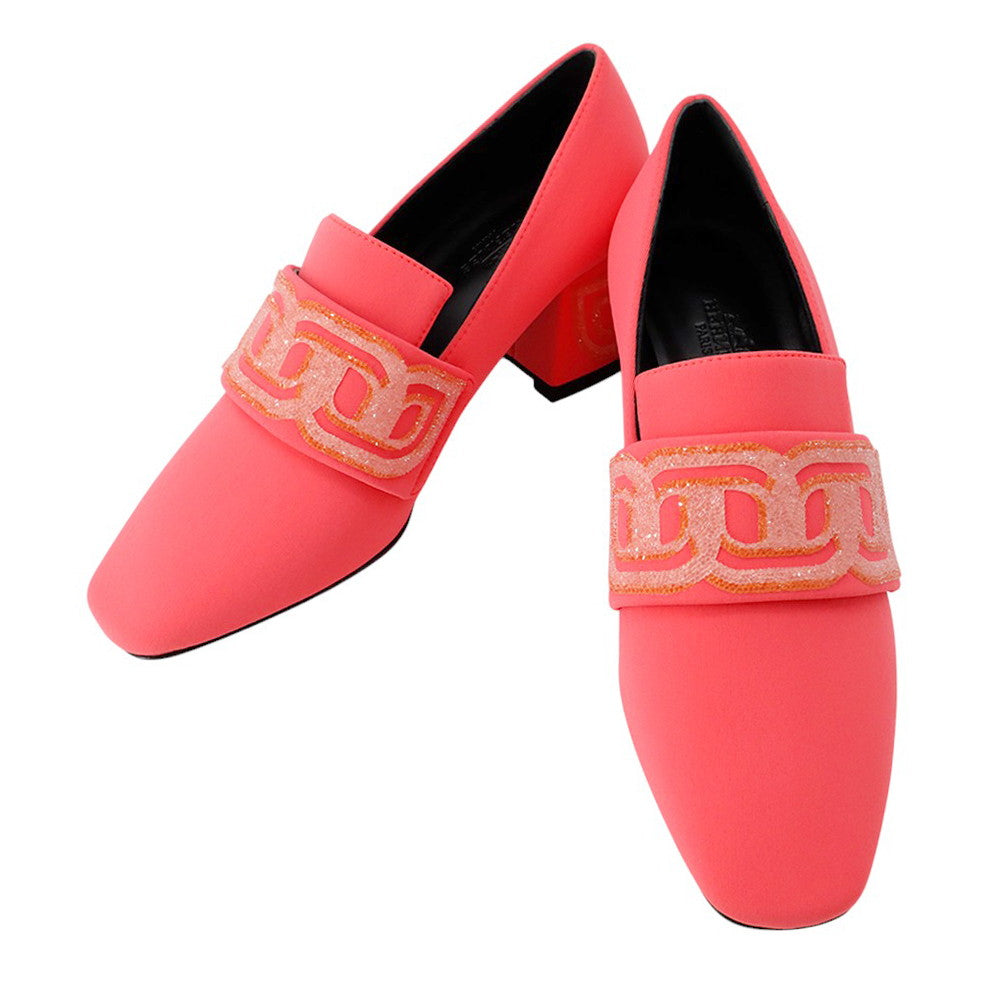 HERMES Pumps Donna 60 Pink Silk Bijoux Size 37