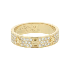 将图像加载到图库查看器中，CARTIER Love Ring Small Pavé Diamond Ring Size 54/#14 SmallB4083354/B4083300 18K Yellow Gold
