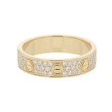 将图像加载到图库查看器中，CARTIER Love Ring Small Pavé Diamond Ring Size 54/#14 SmallB4083354/B4083300 18K Yellow Gold
