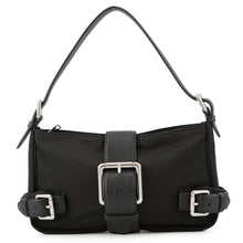 将图像加载到图库查看器中，Bottega Veneta Flap Buckle Shoulder Bag Black691409 Nylon Leather
