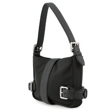 将图像加载到图库查看器中，Bottega Veneta Flap Buckle Shoulder Bag Black691409 Nylon Leather
