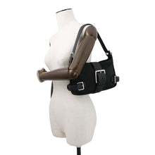 将图像加载到图库查看器中，Bottega Veneta Flap Buckle Shoulder Bag Black691409 Nylon Leather
