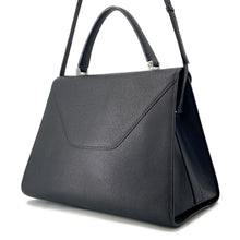 Load image into Gallery viewer, Valextra Valextra Iside 2WAY Shoulder Bag Black Leather Size Large
