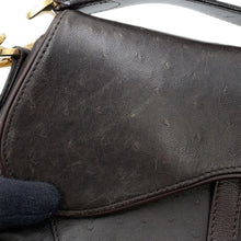 Load image into Gallery viewer, Dior Saddle OneShoulder Bag Brown Autruche Embossed Leather
