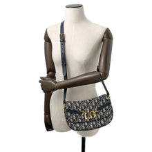 Load image into Gallery viewer, Dior Oblique CD Busus Shoulder Bag NavyM9380UTZQ Canvas Leather Size Small
