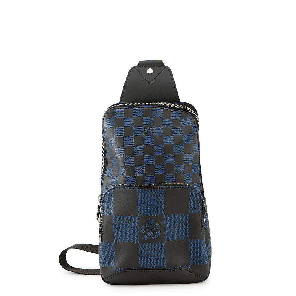 LOUIS VUITTON Avenue Sling Bag Noir/BlueN50024 Damier Infini Leather 3D