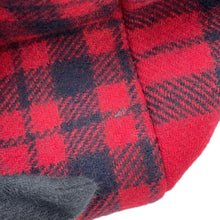 将图像加载到图库查看器中，CELINE ★Triomphe Pliage Check Chain Tote Bag Red/Black197562 Wool Leather Size Large
