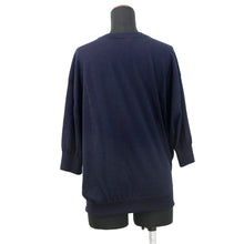 将图像加载到图库查看器中，LOUIS VUITTON Aquarelle Monogram Insert Pullover Size S night blue1AHJFK Wool Silk
