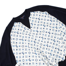 将图像加载到图库查看器中，LOUIS VUITTON Aquarelle Monogram Insert Pullover Size S night blue1AHJFK Wool Silk
