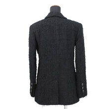 Load image into Gallery viewer, CHANEL CC Logo Lion Head Button Tweed Jacket Size 36 BlackP72390 Cotton Polyester Rhinestone
