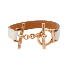将图像加载到图库查看器中，HERMES Leather Bracelet Croisier Size T2 Nata Swift Leather
